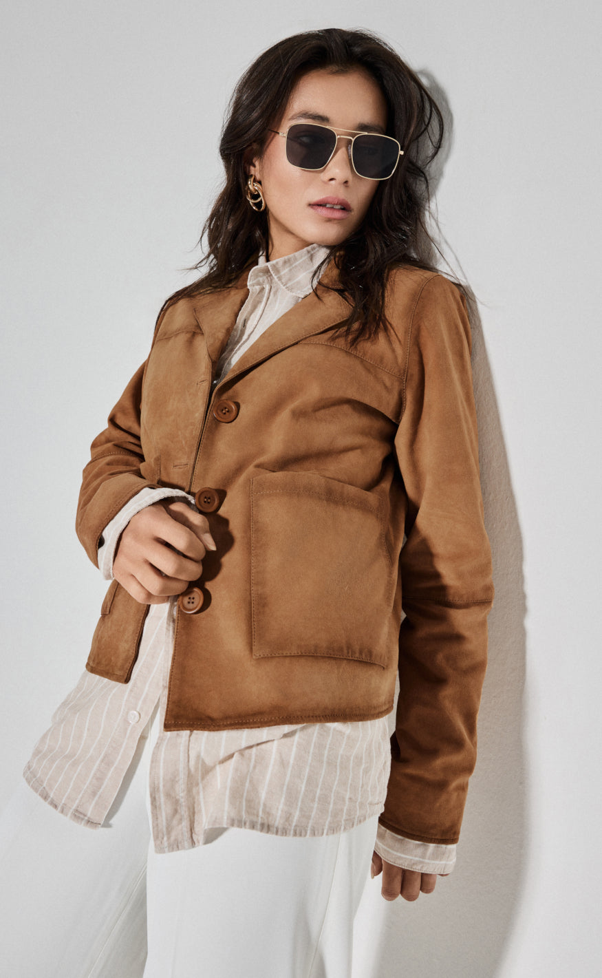 Notyz Jakke - Suede Blazer - Caramel
