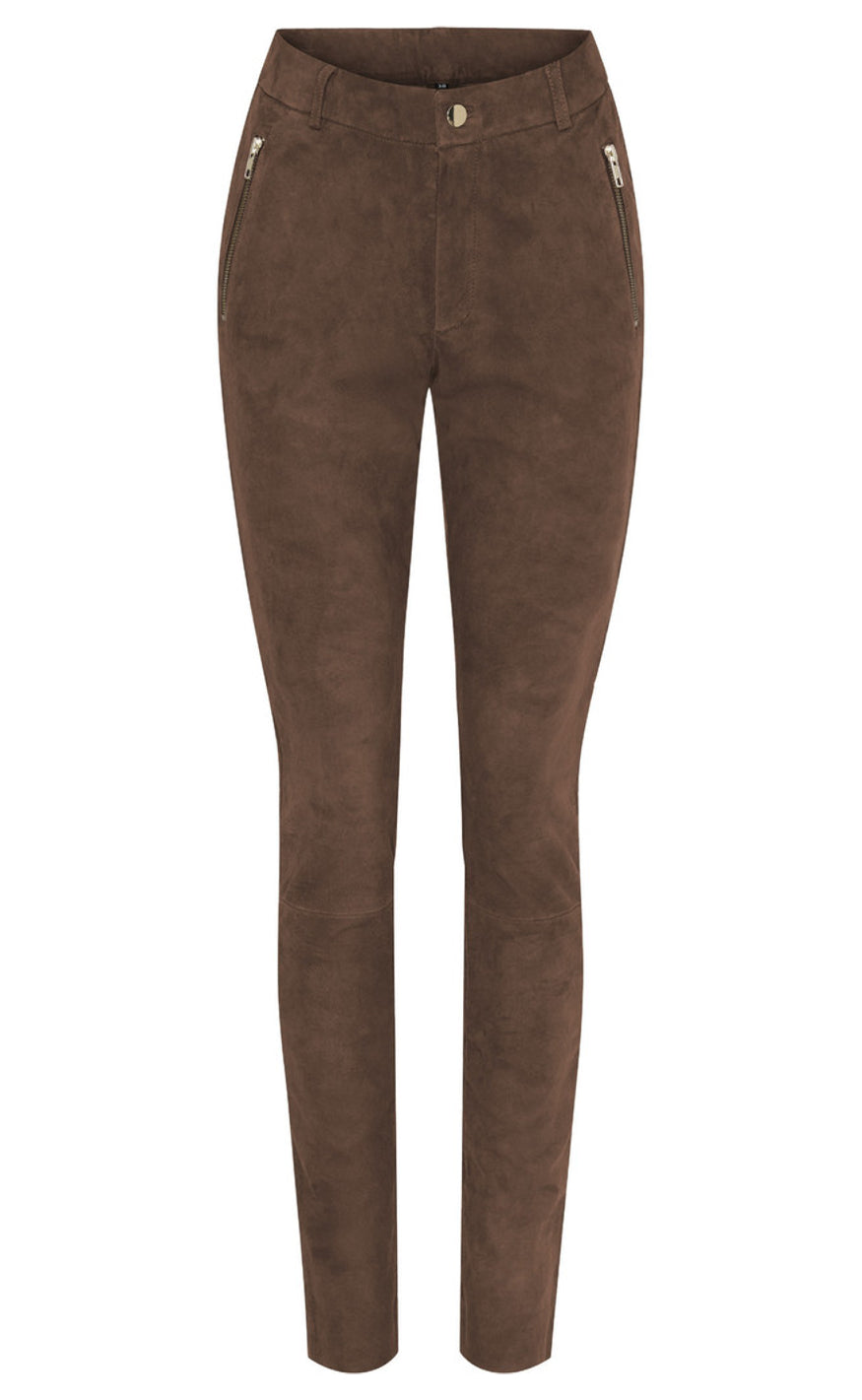 Notyz Leggings - Suede - Hazelnut w. Light Gold acc.