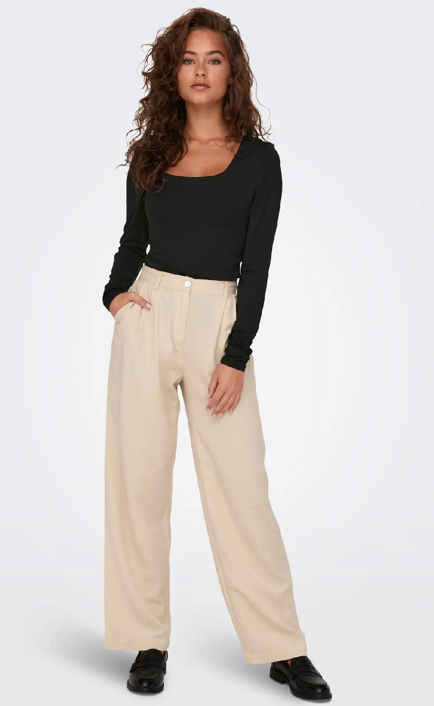ONLY Bluse - Lea Deep 2 Ways - Black