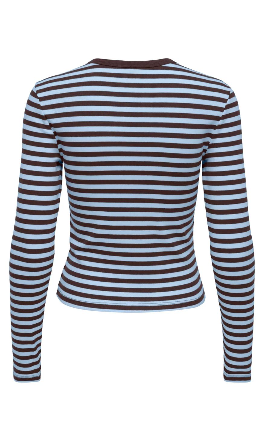 ONLY Bluse - Val - Coffee Bean Cashmereblue/Heart