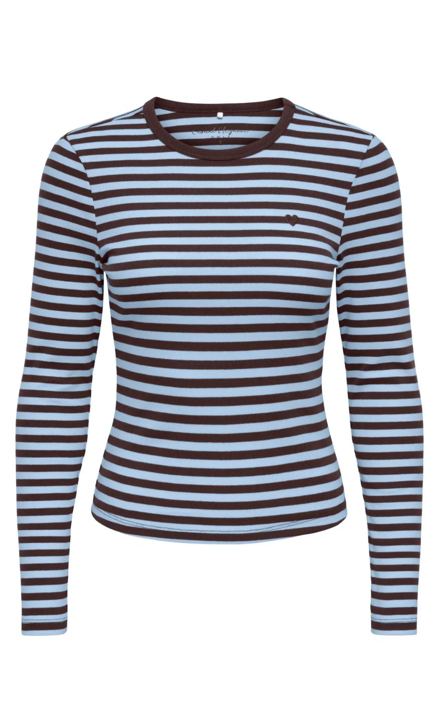 ONLY Bluse - Val - Coffee Bean Cashmereblue/Heart