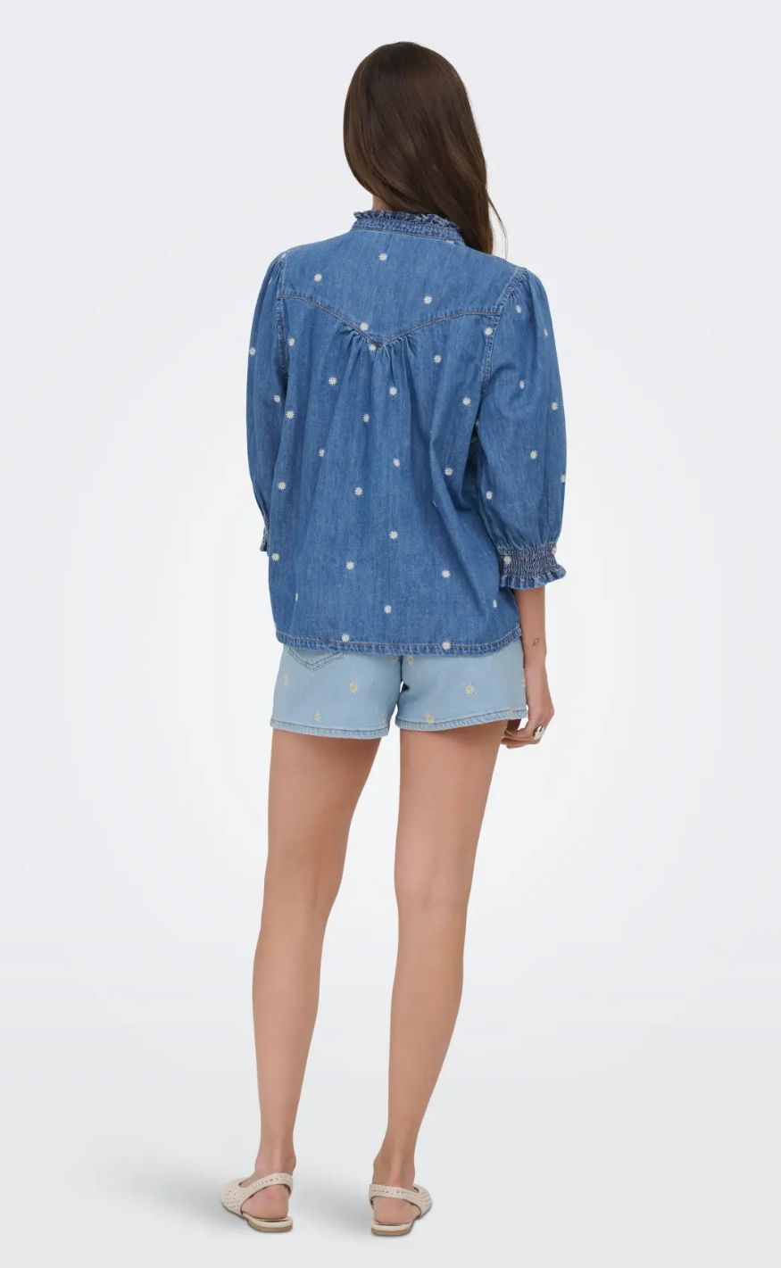 ONLY Skjorte - Raya Daisy - Medium Blue Denim