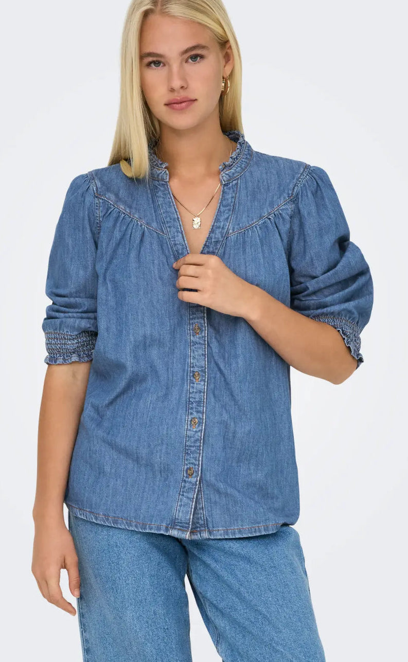 ONLY Skjorte - Raya - Medium Blue Denim