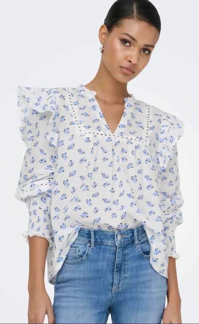 Only Bluse - Idris - Cashmere Blue Mini Floral