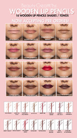 BEAUTY CREATIONS - LÁPICES DE LABIOS DE MADERA- 12UNDS