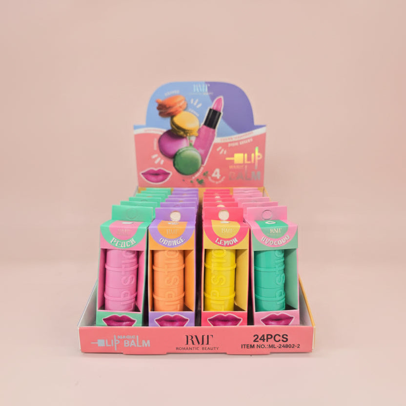 ROMANTIC BEAUTY- COLOR CHANGING MAGIC- LIP BALM- DISPLAY(24PCS)
