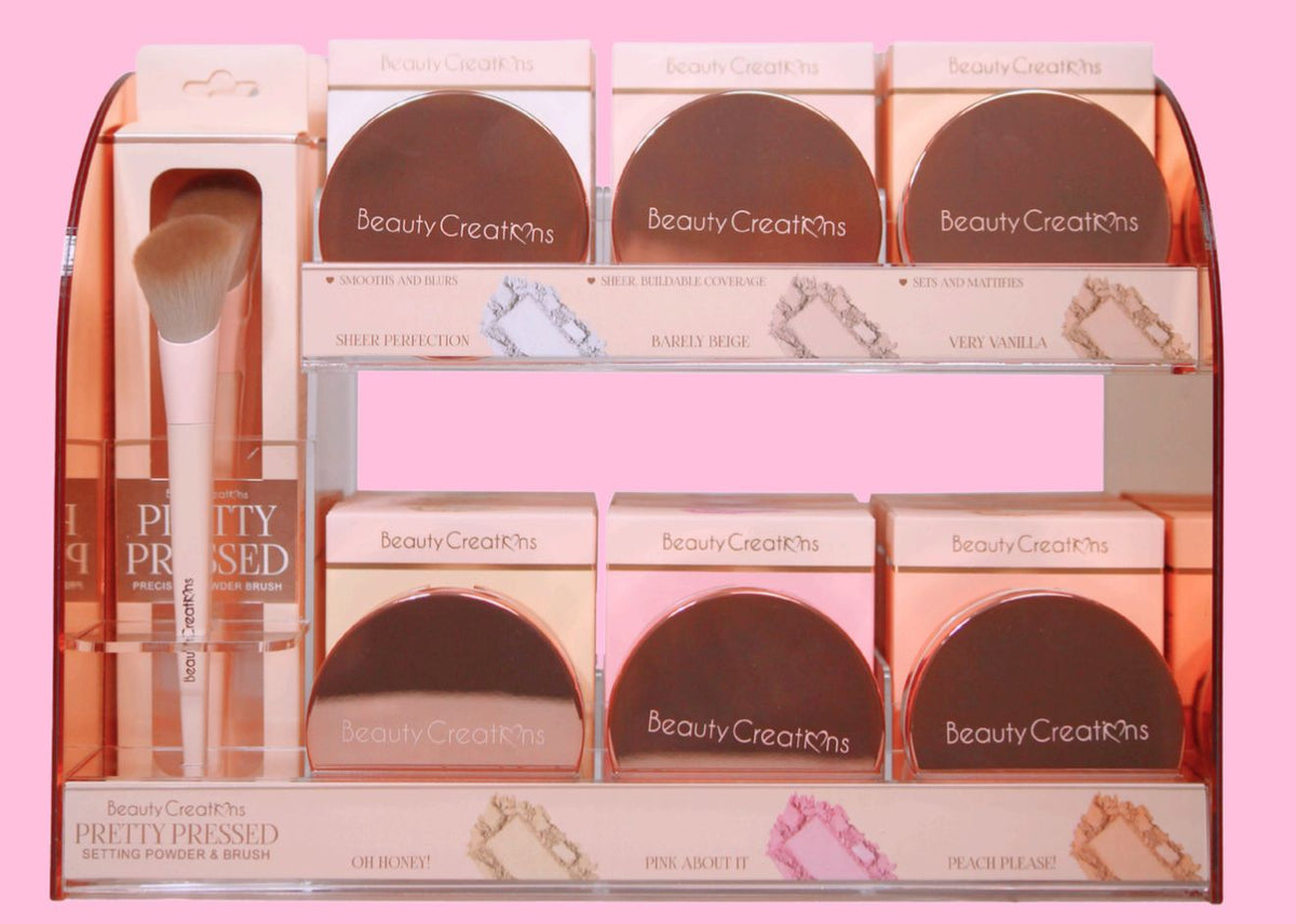 BEAUTY CREATIONS- PRETTY PRESSED- SETTING POWDER- FULL ACRYLIC DISPLAY