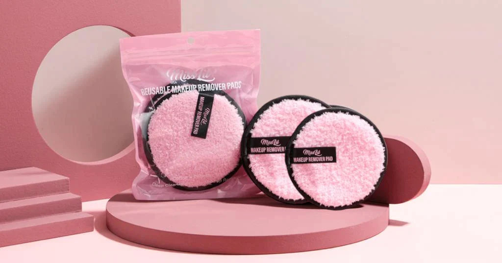 MISS LIL USA- REUSABLE MAKEUP REMOVER PADS  ( 6PCS MIX )