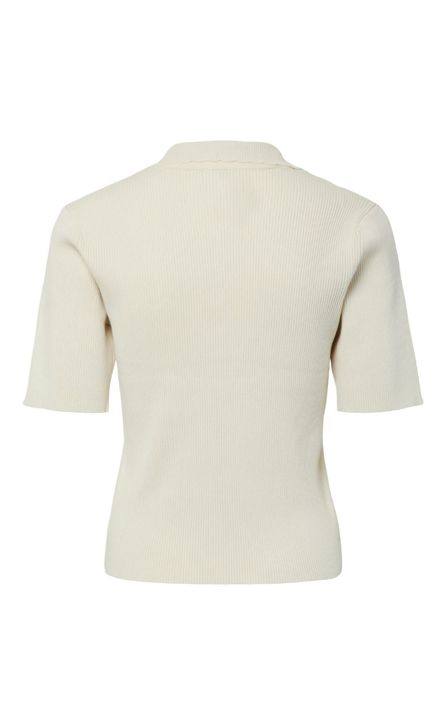 Pieces Bluse - Gera Polo - Egret