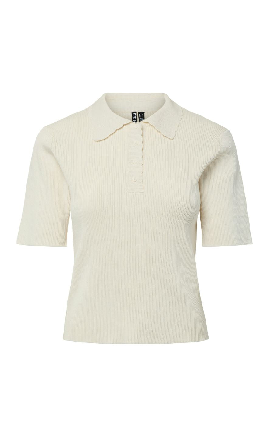 Pieces Bluse - Gera Polo - Egret