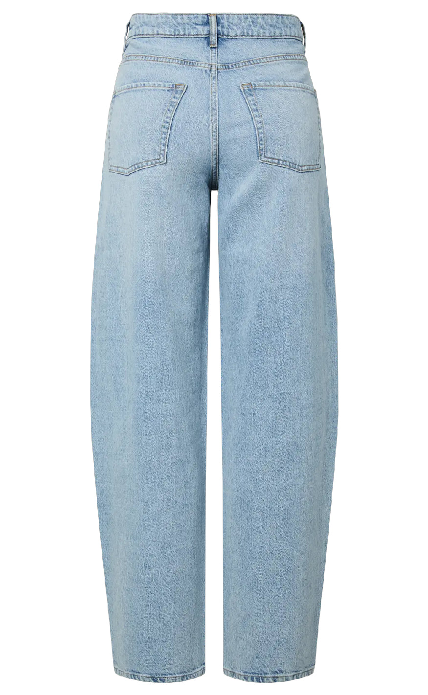 Pieces Buker - Grace MW Barrel - Light Blue Denim