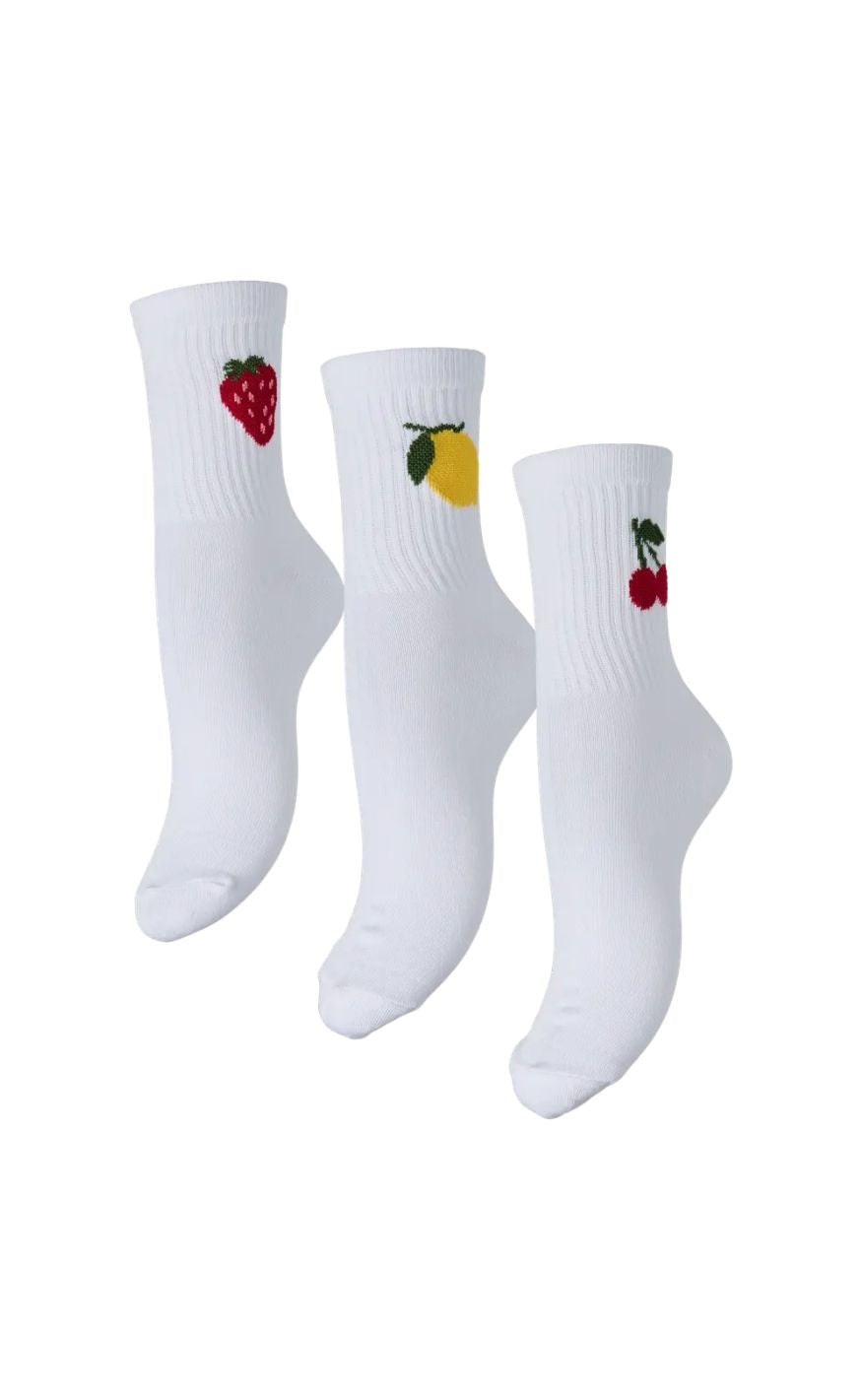 Pieces Strømper - Sanni 3 Pack - Bright White