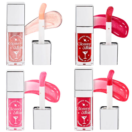 ROMANTIC BEAUTY- GLOSSY AFFAIR- SHIMMER LIP LACQUER- 24PCS