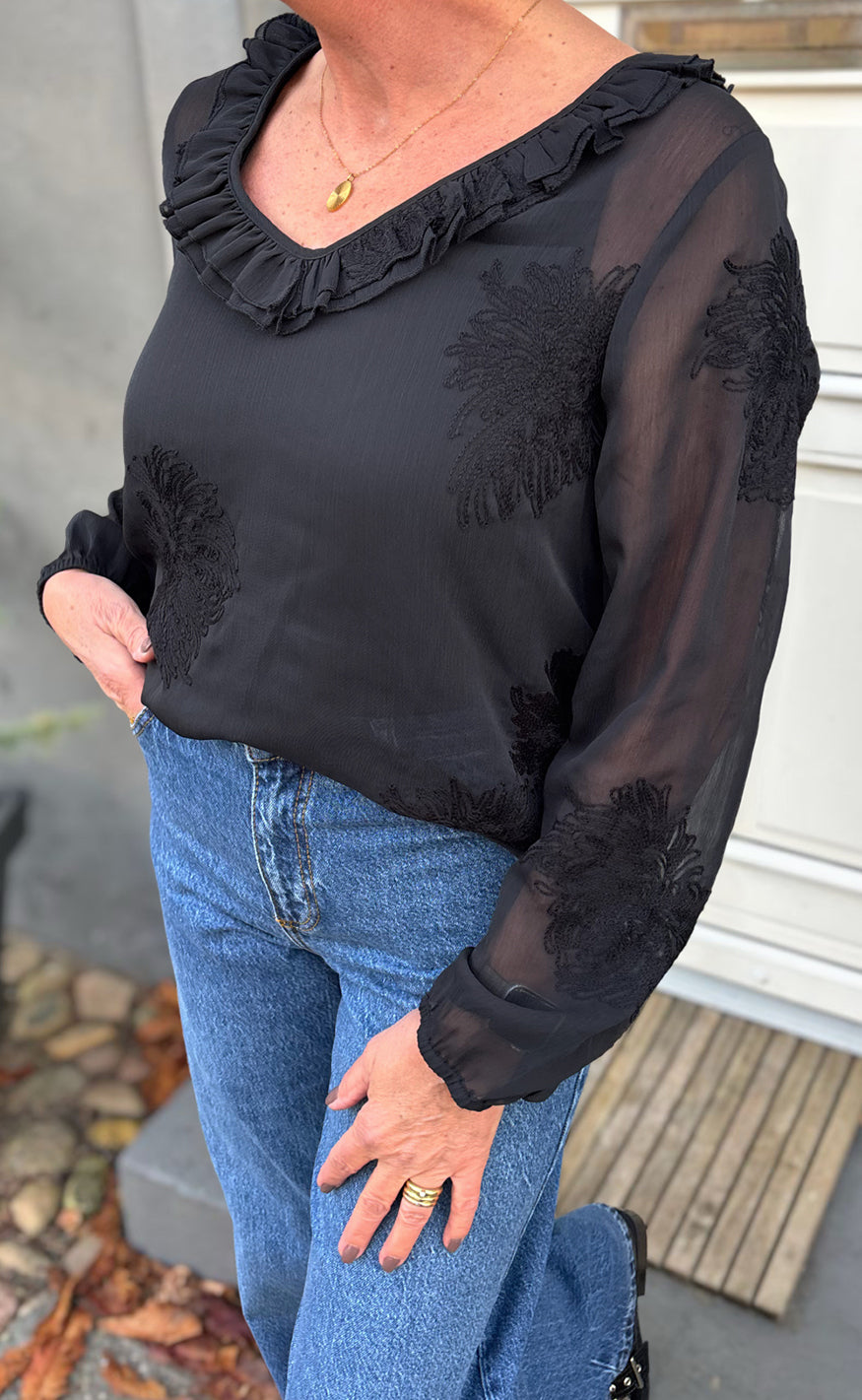 Say INA Copenhagen Bluse - Anbritt - Black W. Pattern