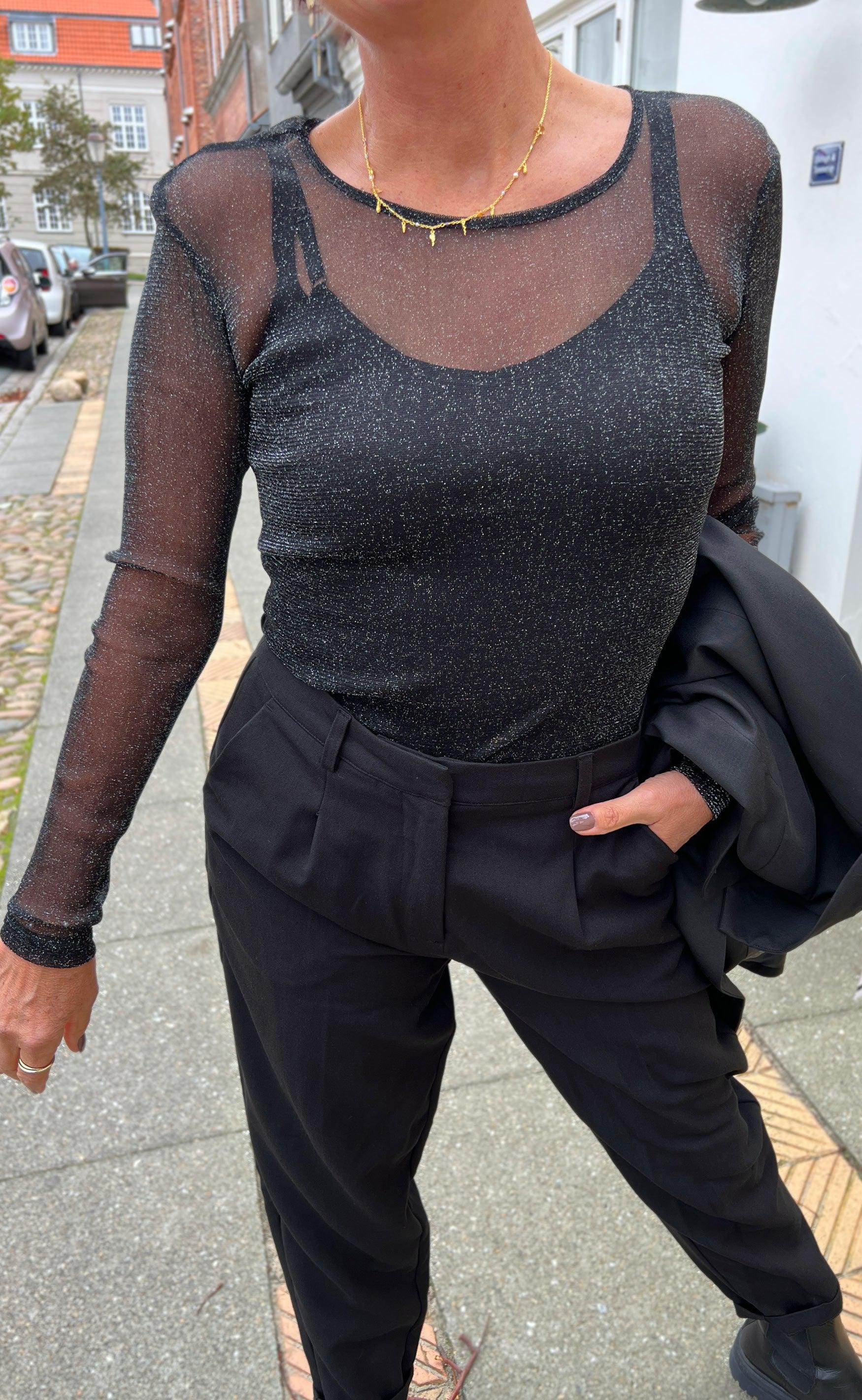 Say INA Copenhagen Bluse - Sofia - Black Glitter