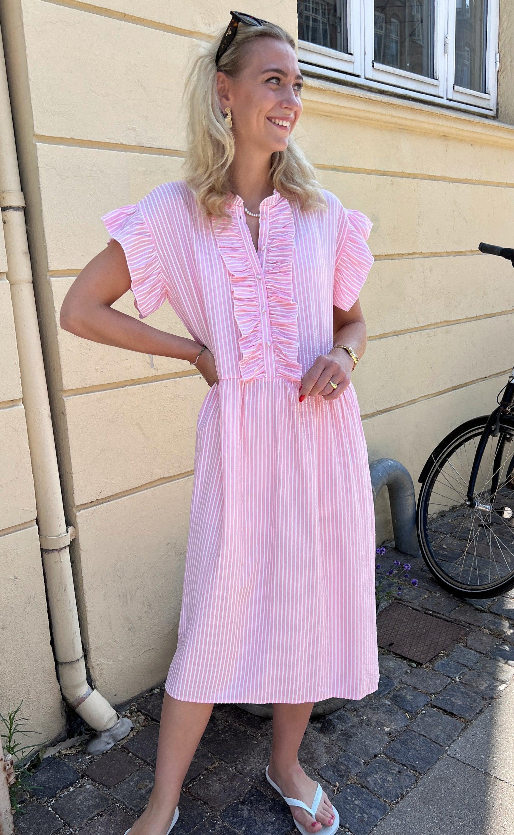 Say INA Copenhagen Kjole - Amelia - Pink Striped