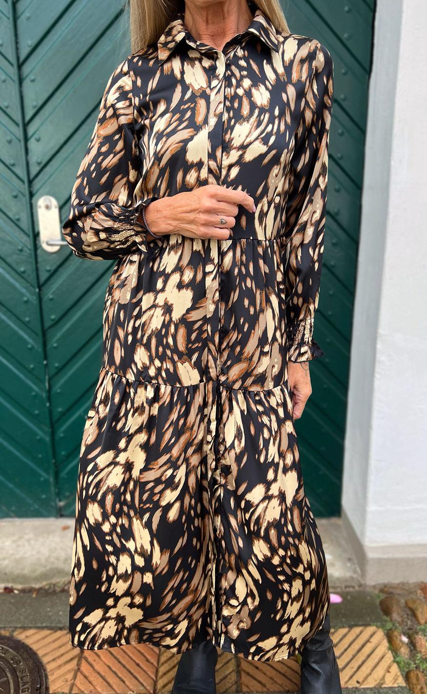 Say INA Copenhagen Kjole - Anna - Black/Brown Print