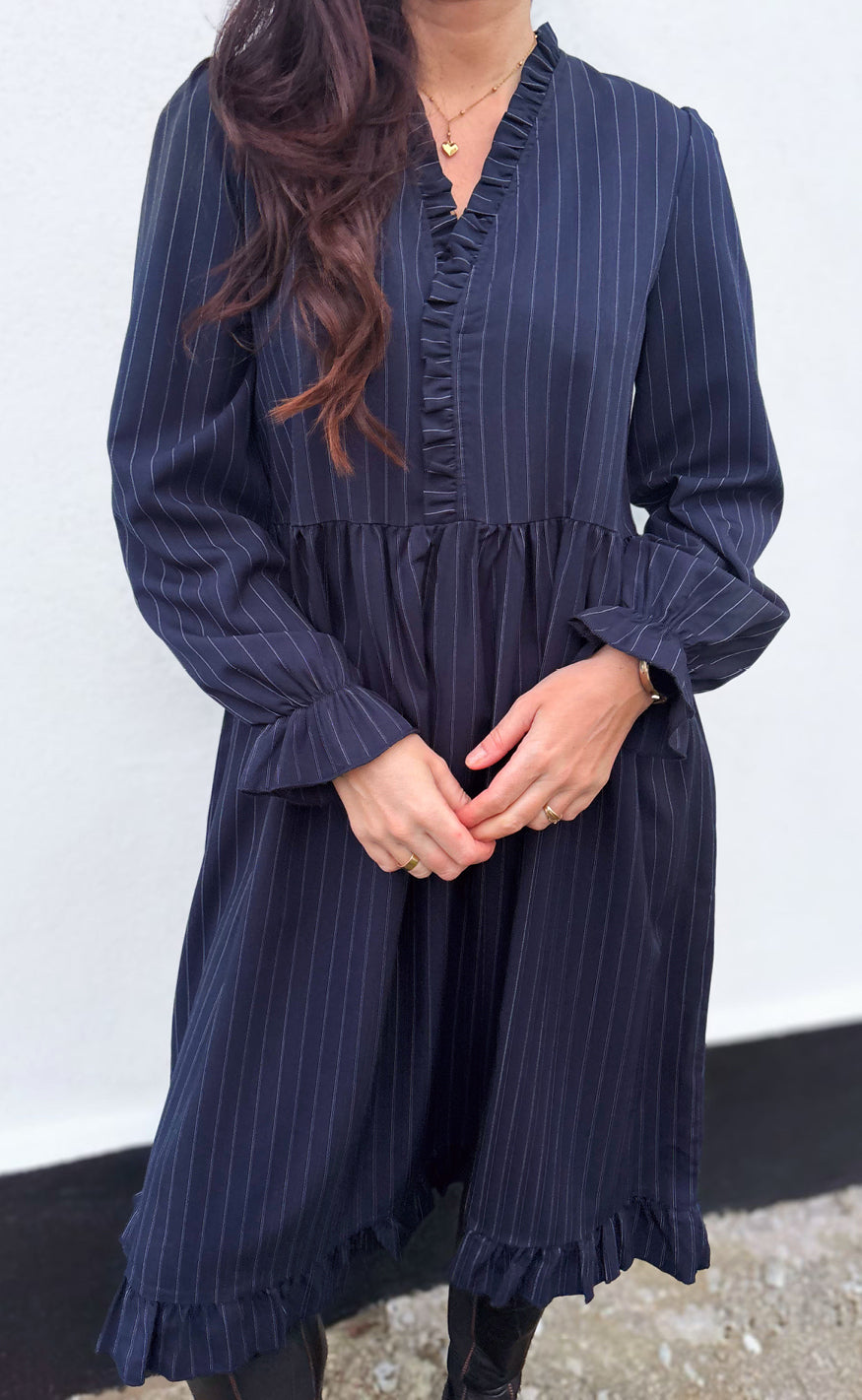 Say INA Copenhagen Kjole - Catja - Navy Blue Pinstripe