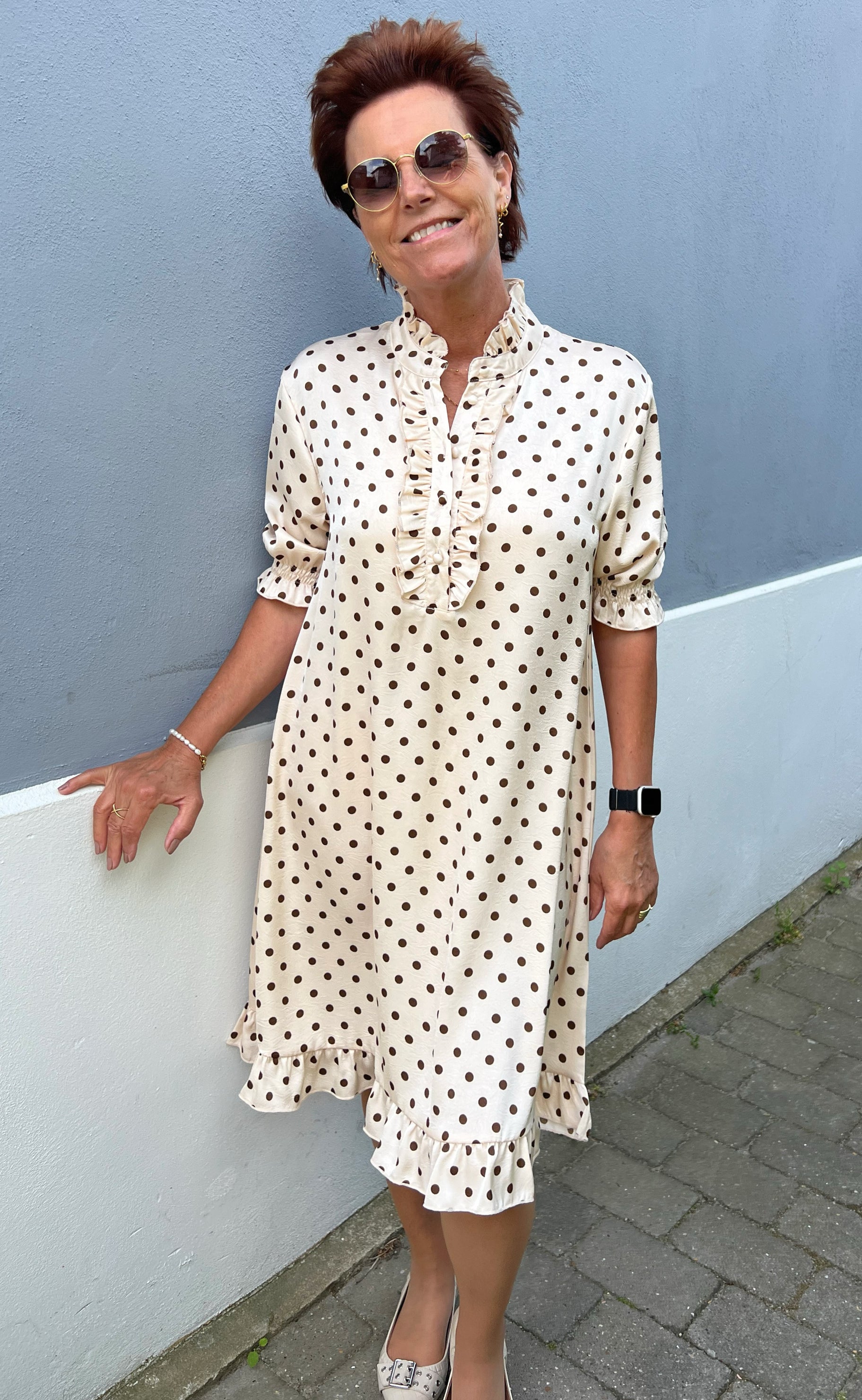 Say INA Copenhagen Kjole - Philine - Beige Dots