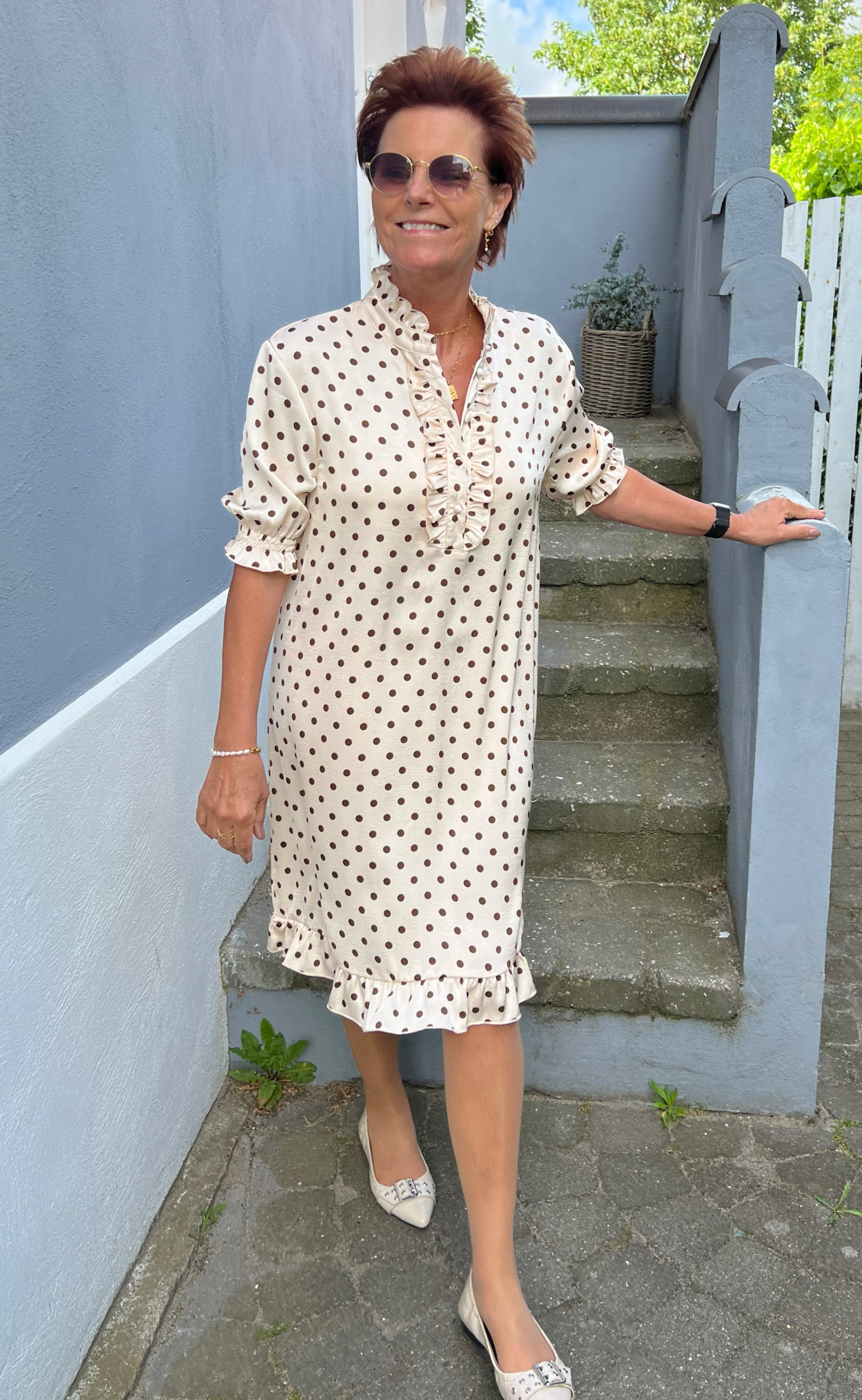 Say INA Copenhagen Kjole - Philine - Beige Dots