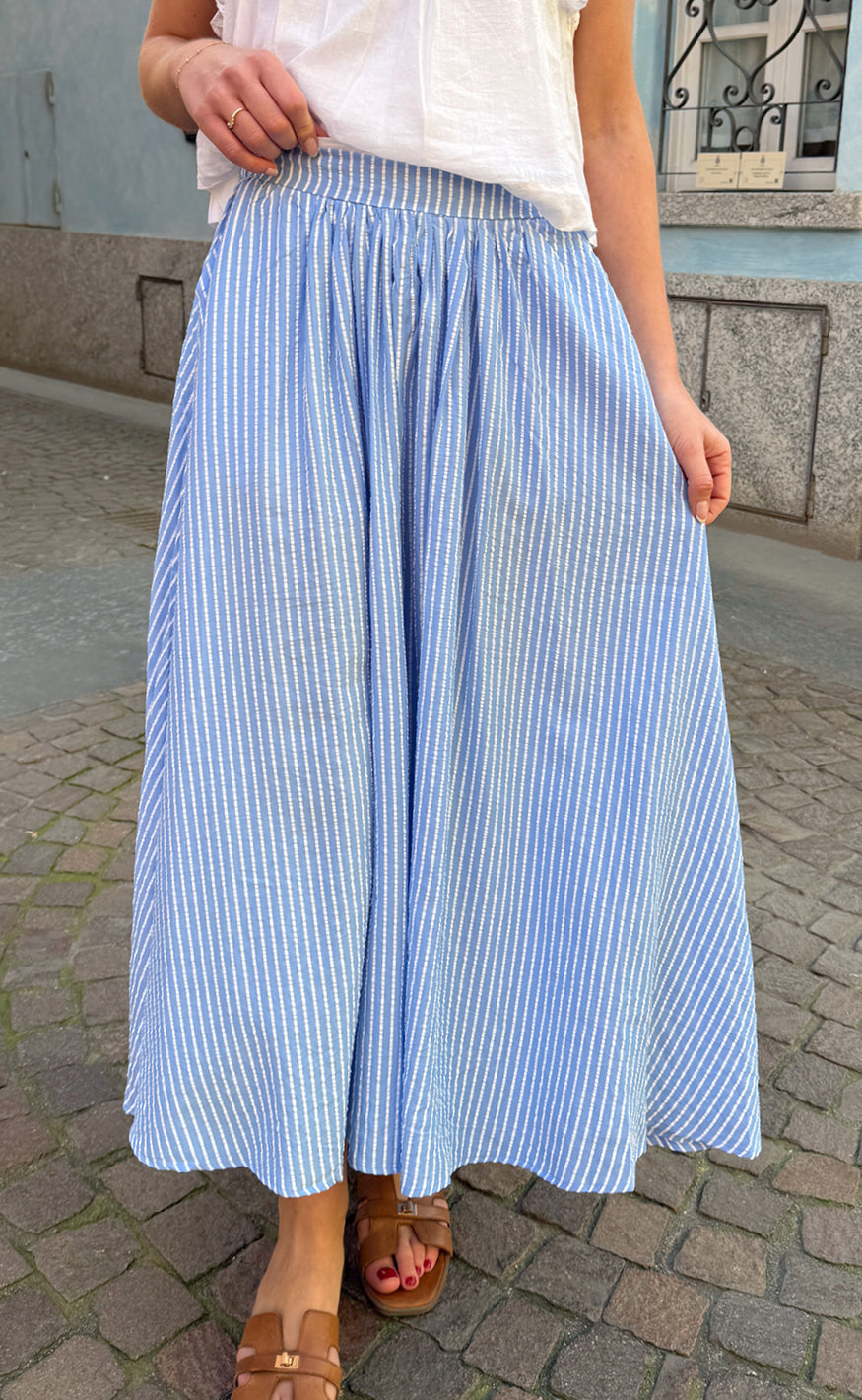 Say INA Copenhagen Nederdel - Lucia - Blue Striped