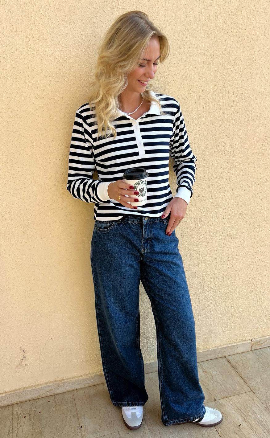 Say INA Copenhagen Polo / Bluse - Pamela - Navy Striped