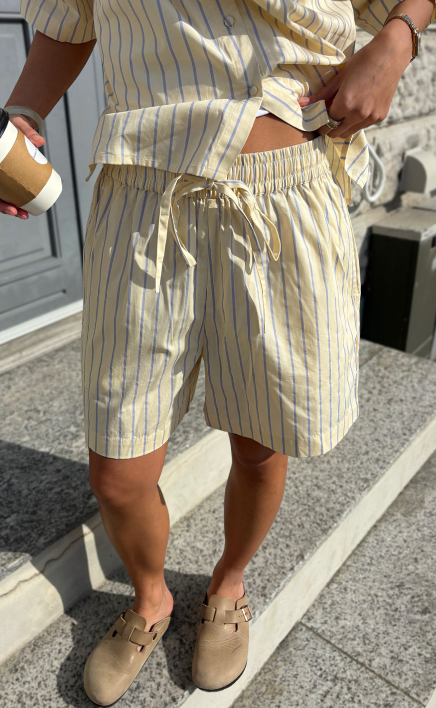 Say INA Copenhagen Shorts - Marika - Yellow Striped