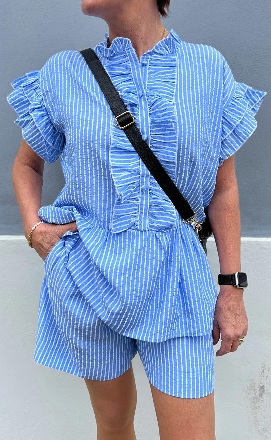 Say INA Copenhagen Top - Freya - Blue Striped