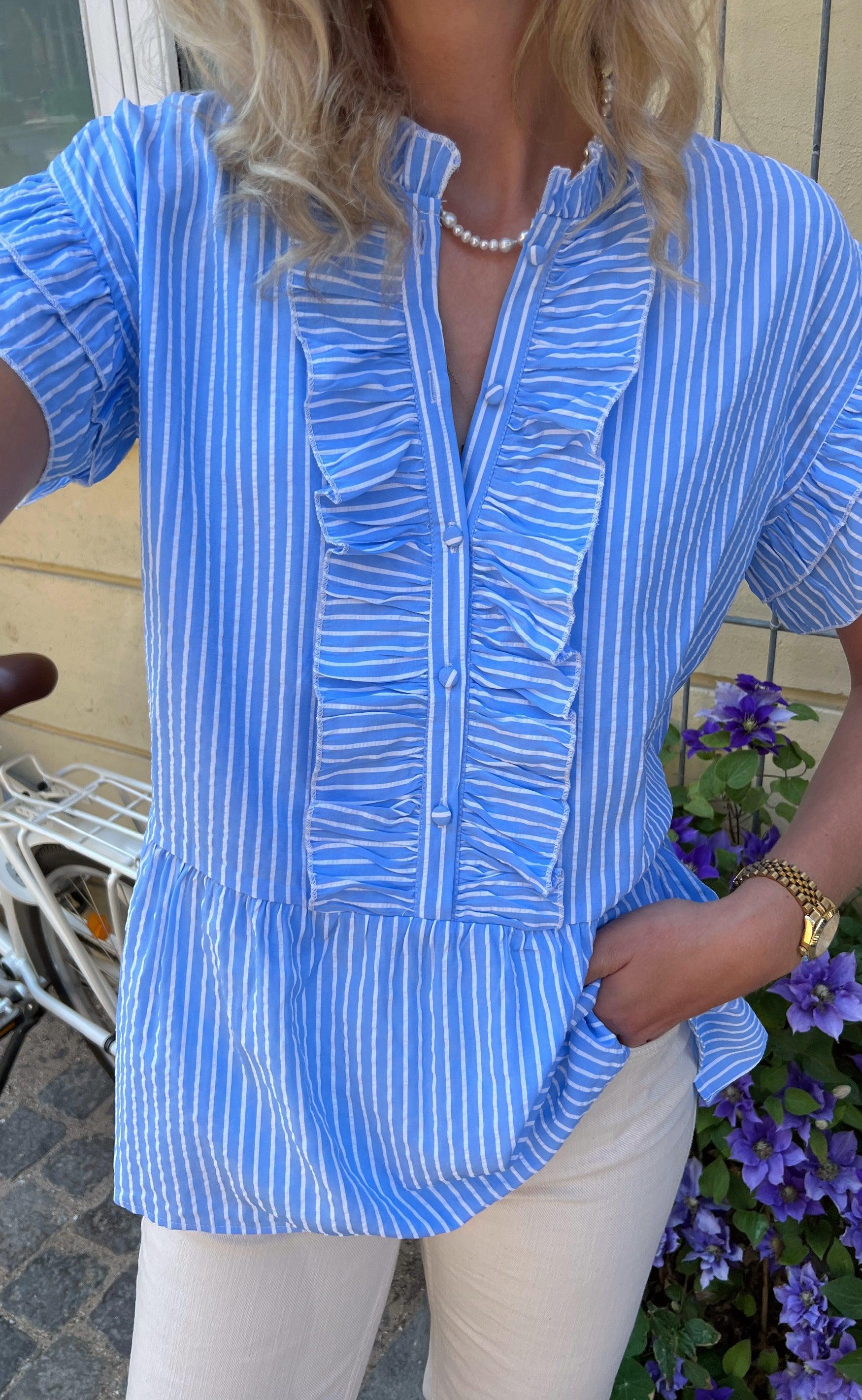 Say INA Copenhagen Top - Freya - Blue Striped