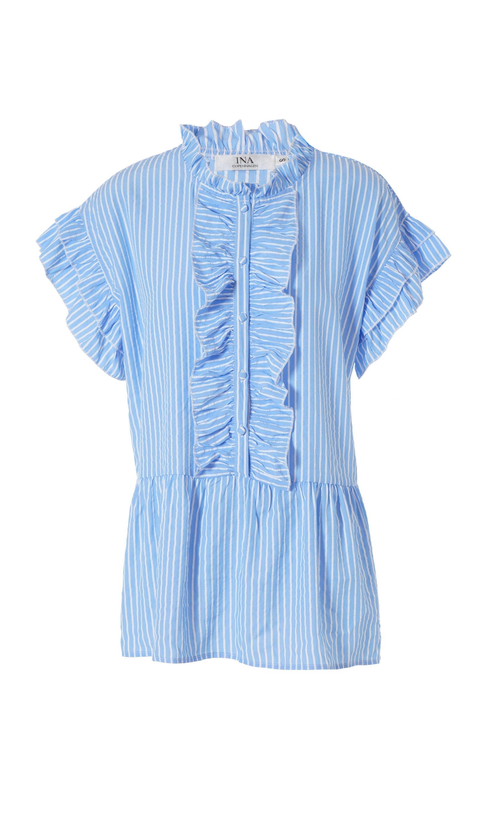 Say INA Copenhagen Top - Freya - Blue Striped