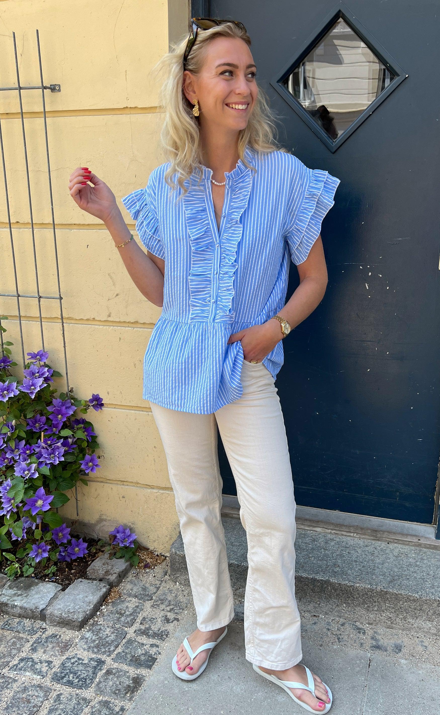 Say INA Copenhagen Top - Freya - Blue Striped