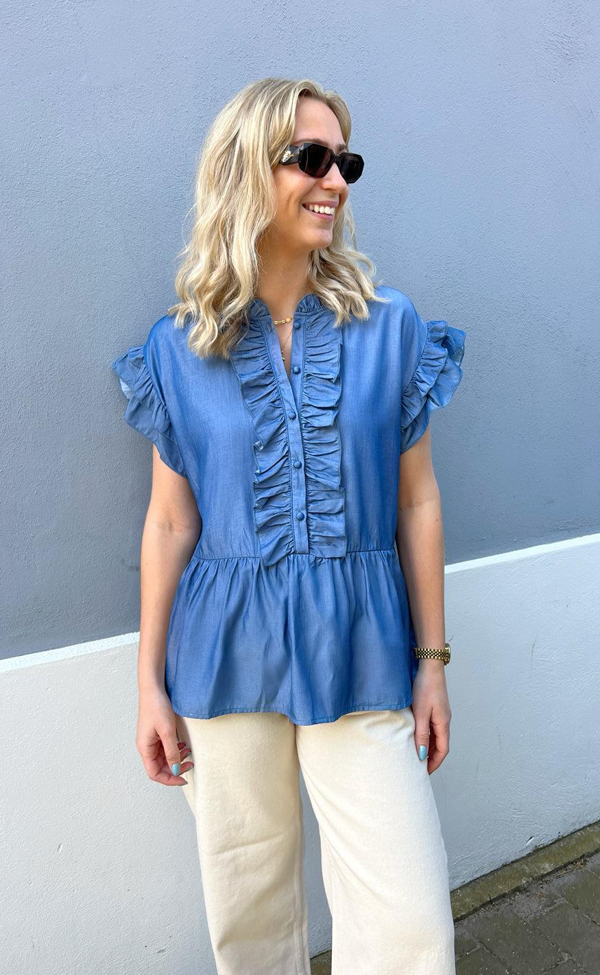 Say INA Copenhagen Top - Freya - Denim Blue