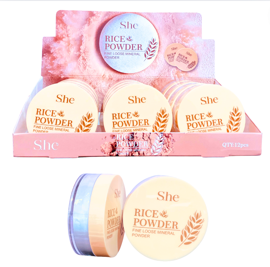 S.HE MAKEUP- RICE POWDER- FINE LOOSE MINERAL POWDER-12PCS