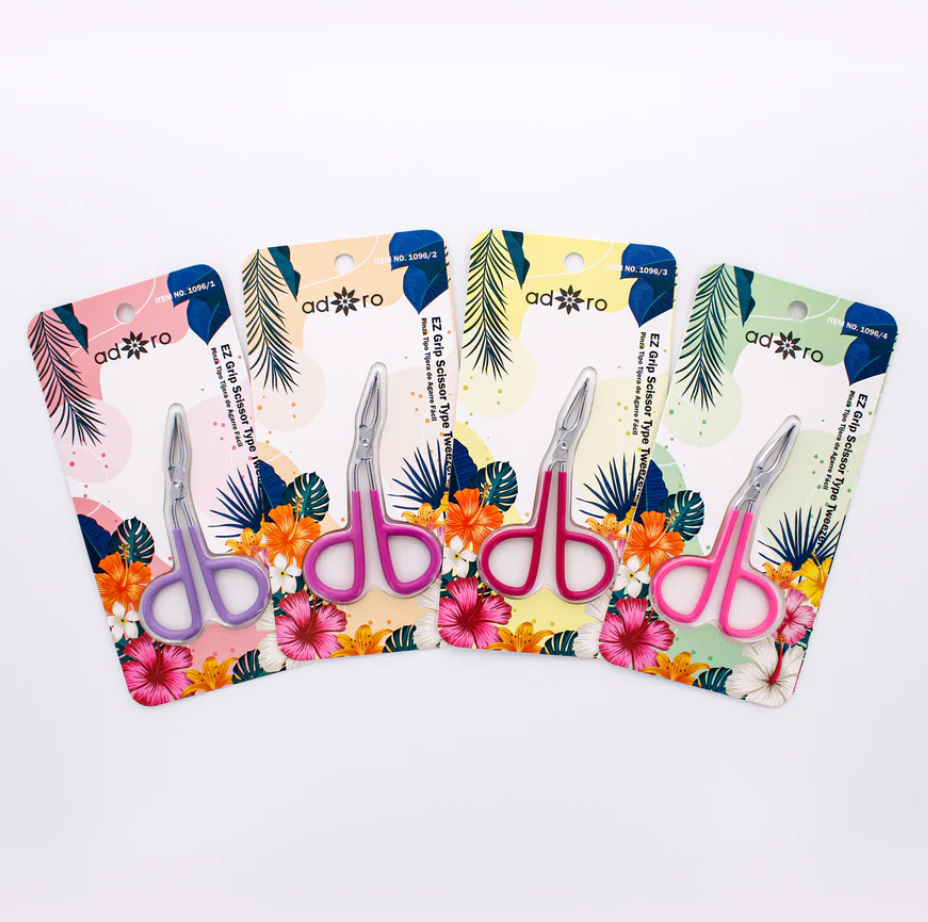 ADORO - EZ GRIP SCISSOR TYPE TWEEZER (12PCS)