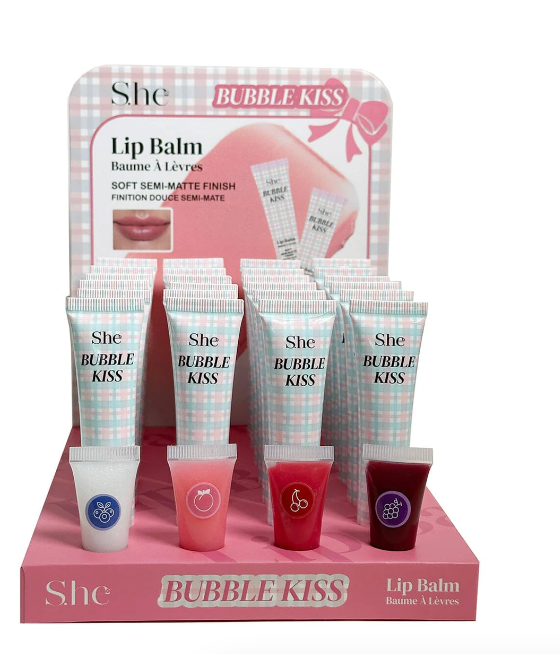 S.HE MAKEUP - BUBBLE KISS - LIP BALM   (24PCS)