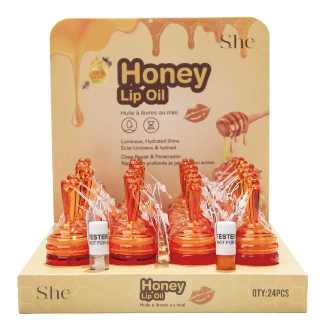 S.HE MAKEUP - HONEY LIP OIL (24PCS)