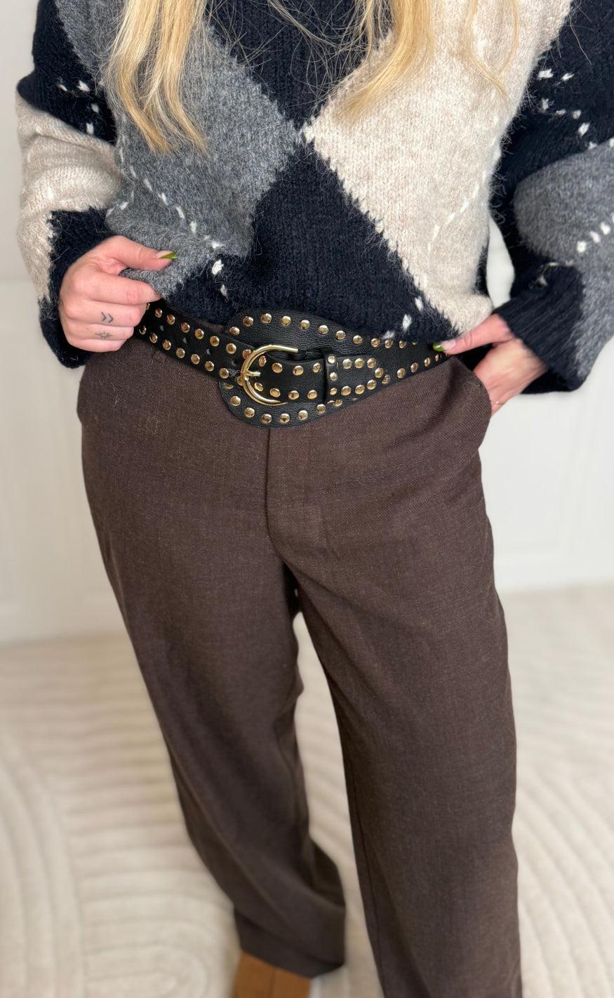 Tim & Simonsen Bælte - Dunja Stud - Black/Gold