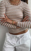 Tim & Simonsen Bluse - Isa Frida - Nudo/Bianco