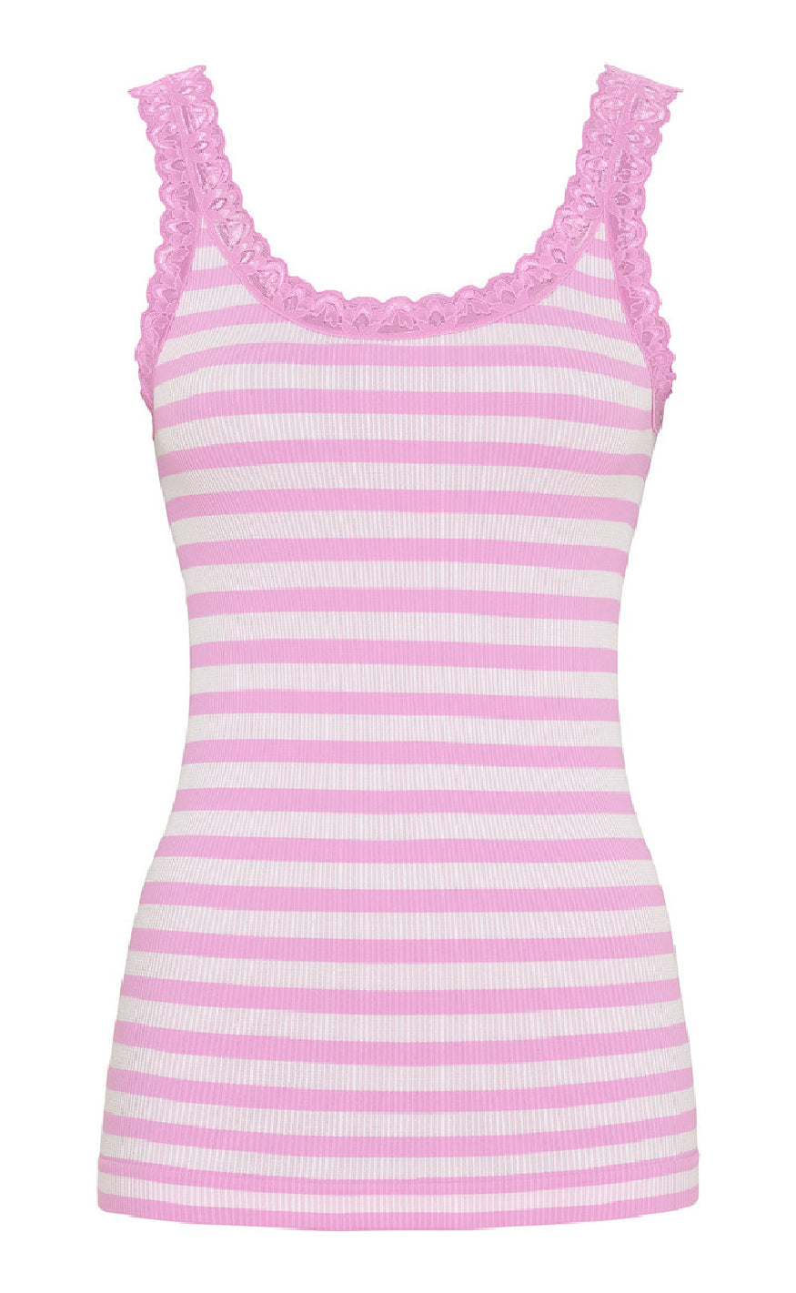 Tim & Simonsen Top - Isa Rib - Macaron/Bianco