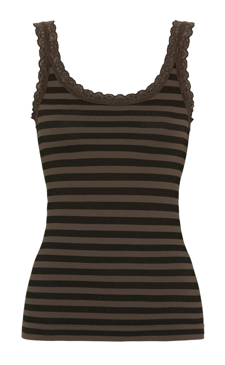 Tim & Simonsen Top - Isa Rib - Nero/Noce