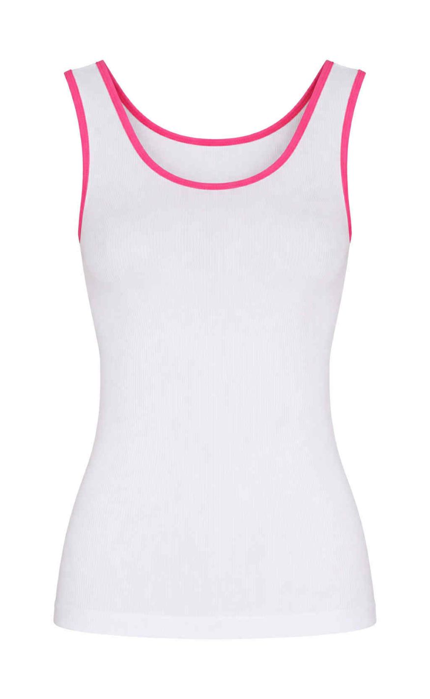 Tim & Simonsen Top - Marie Rib - Bianco/Bubble Flou