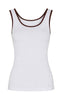 Tim & Simonsen Top - Marie Rib - Bianco/Cioccolate