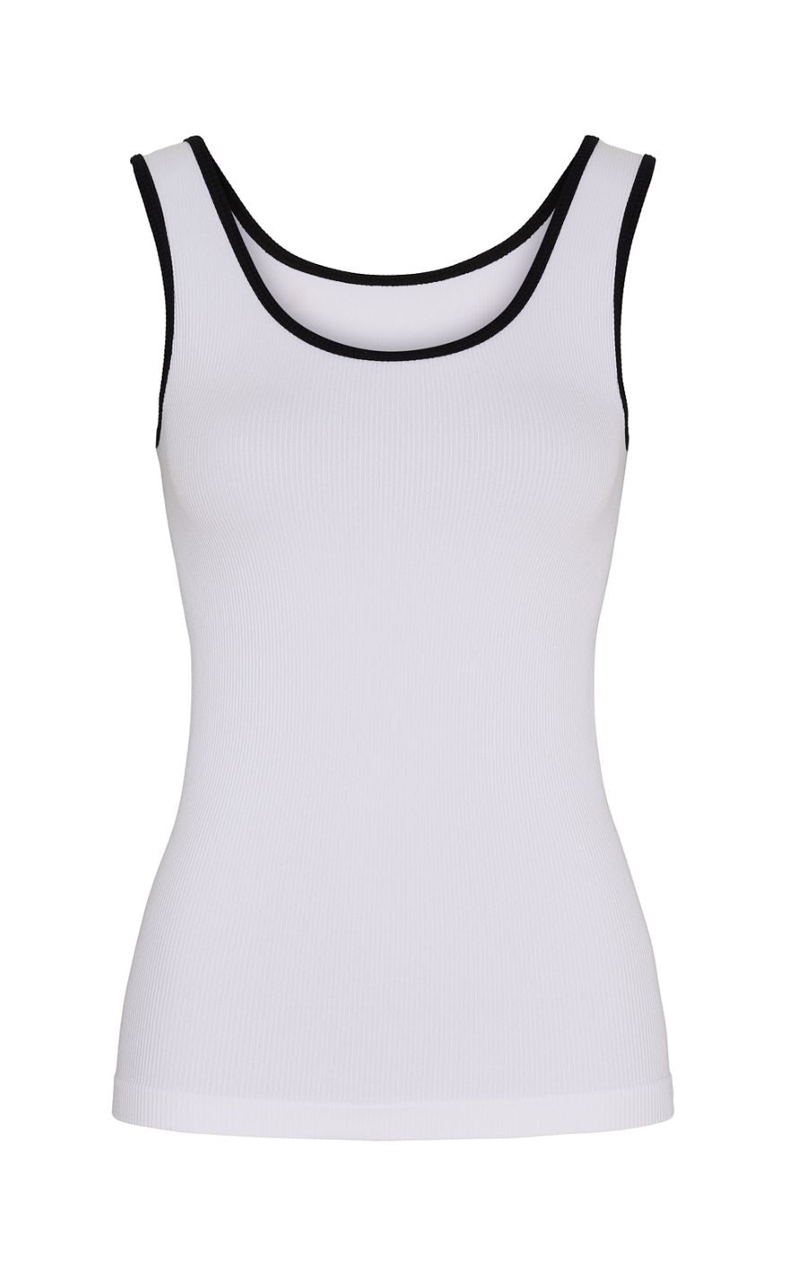 Tim & Simonsen Top - Marie Rib - Bianco/Nero
