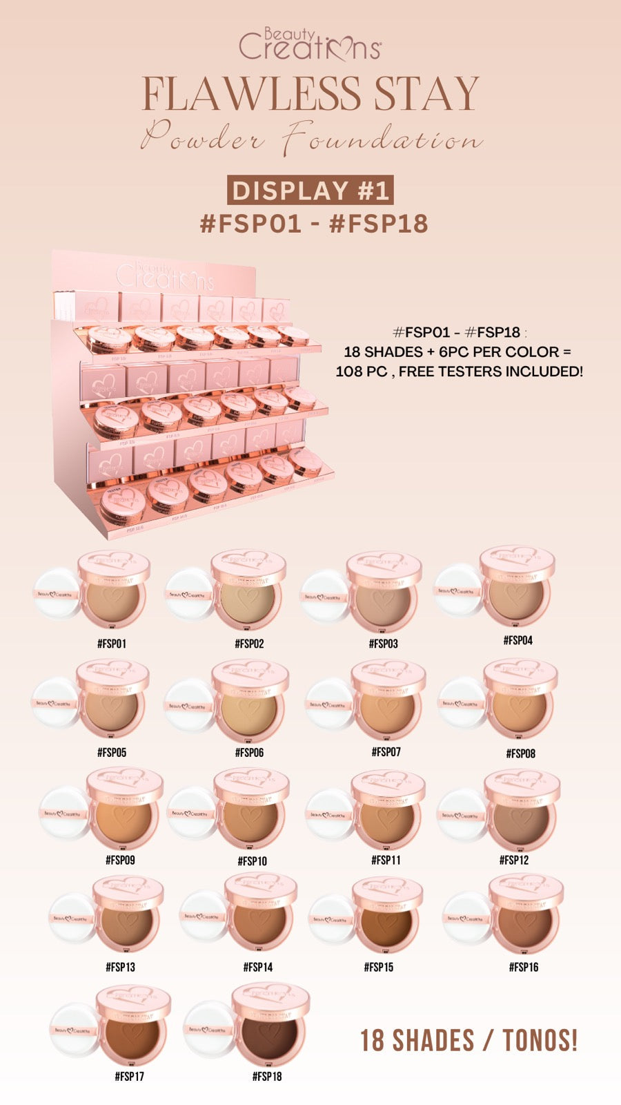 BEAUTY CREATIONS - FLAWLESS STAY POWDER FOUNDATION