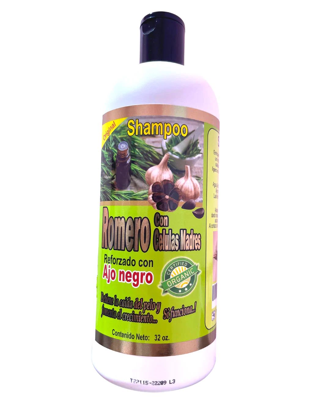 SHAMPOOING DE ROMERO CON CELULAS MADRES REFORZADA CON AJO NEGRO 32OZ (1PC)