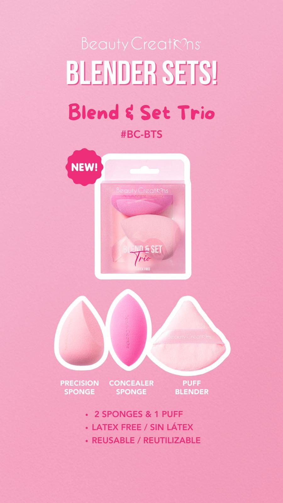 BEAUTY CREATIONS - BLEND & SET TRIO LATEX FREE (12PCS)