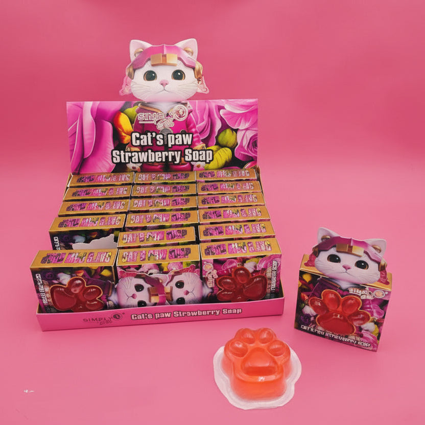SIMPLY BELLA- CAT'S PAW- STRAWBERRY SOAP- 18PCS DISP