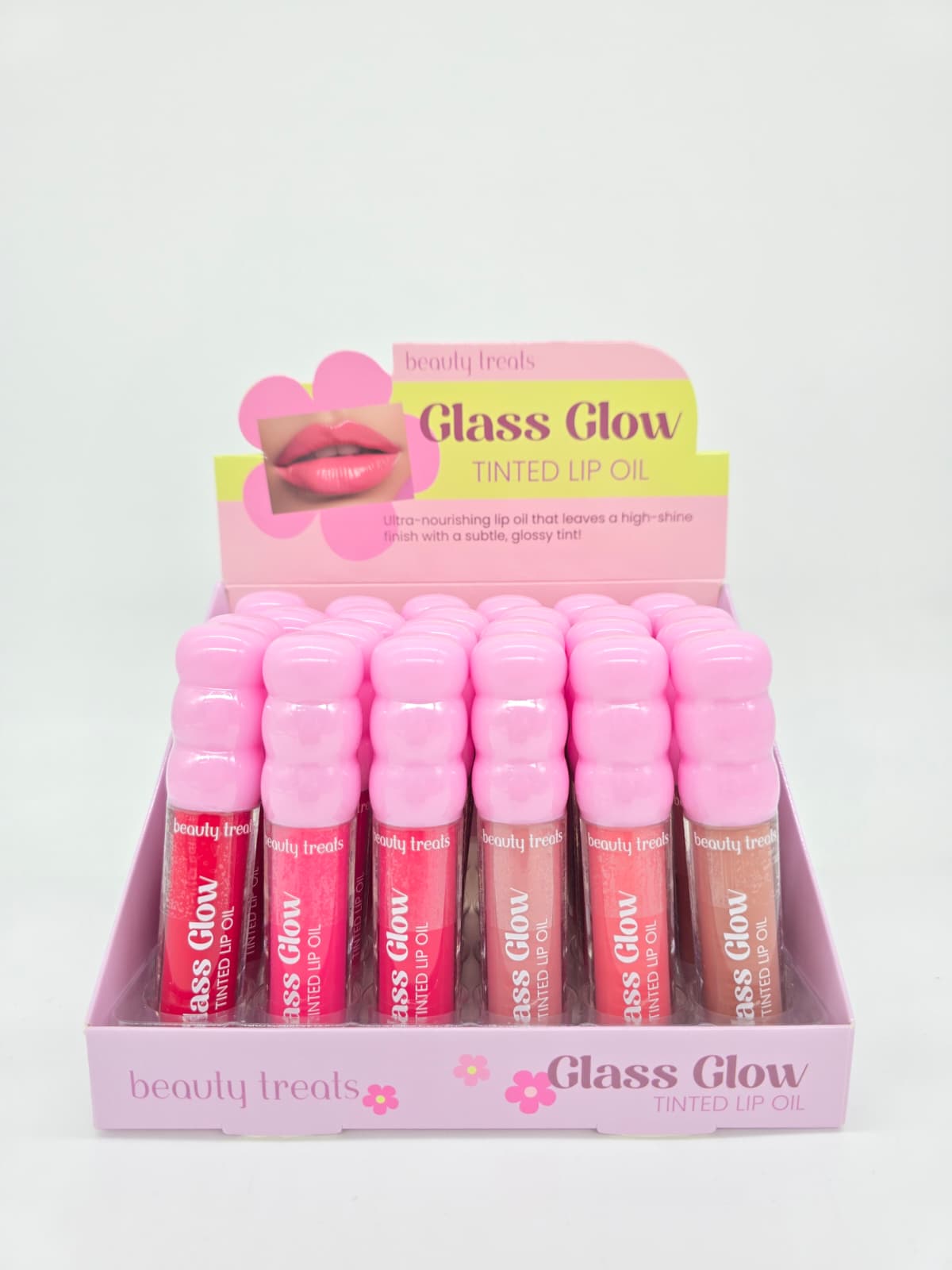 BEAUTY TREATS- GLASS GLOW- TINTED LIP OIL- 24PCS