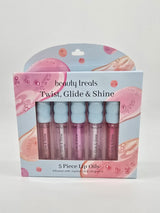 BEAUTY TREATS- TWIST, GLIDE & SHINE- 5PCS SET LIP OILS- 1PC
