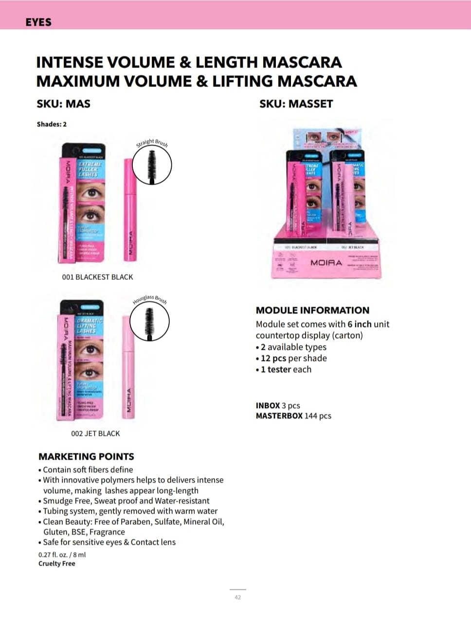 MOIRA- MASCARA (2 STYLES)-CARDBOARD  DISPLAY